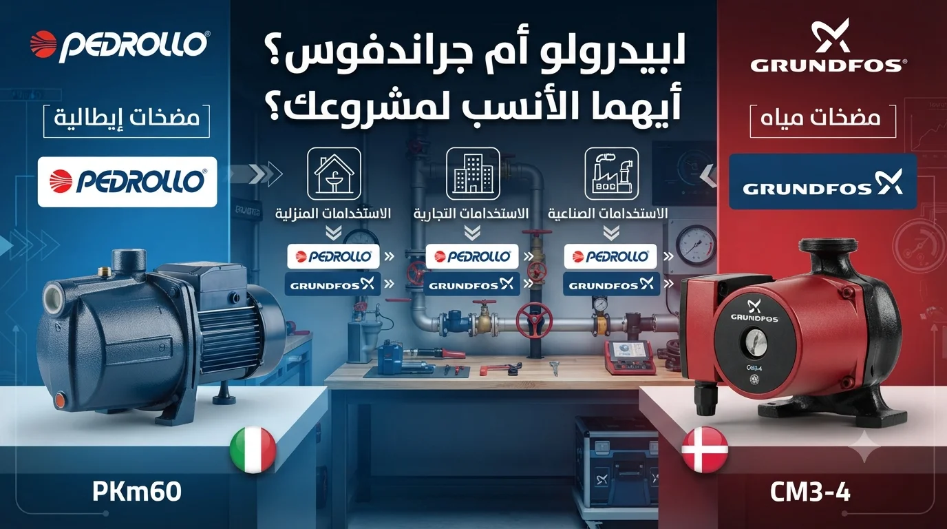 بيدرولو أم جراندفوس؟ مقارنة شاملة تساعدك على اختيار المضخة الأنسب لمشروعك