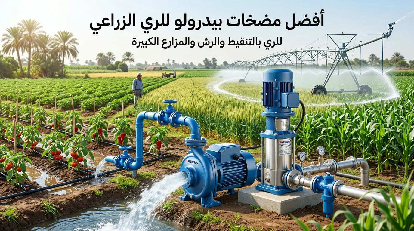 أفضل مضخات بيدرولو للري الزراعي اختيار مضخة بيدرولو للري بالتنقيط والرش والمزارع الكبيرة