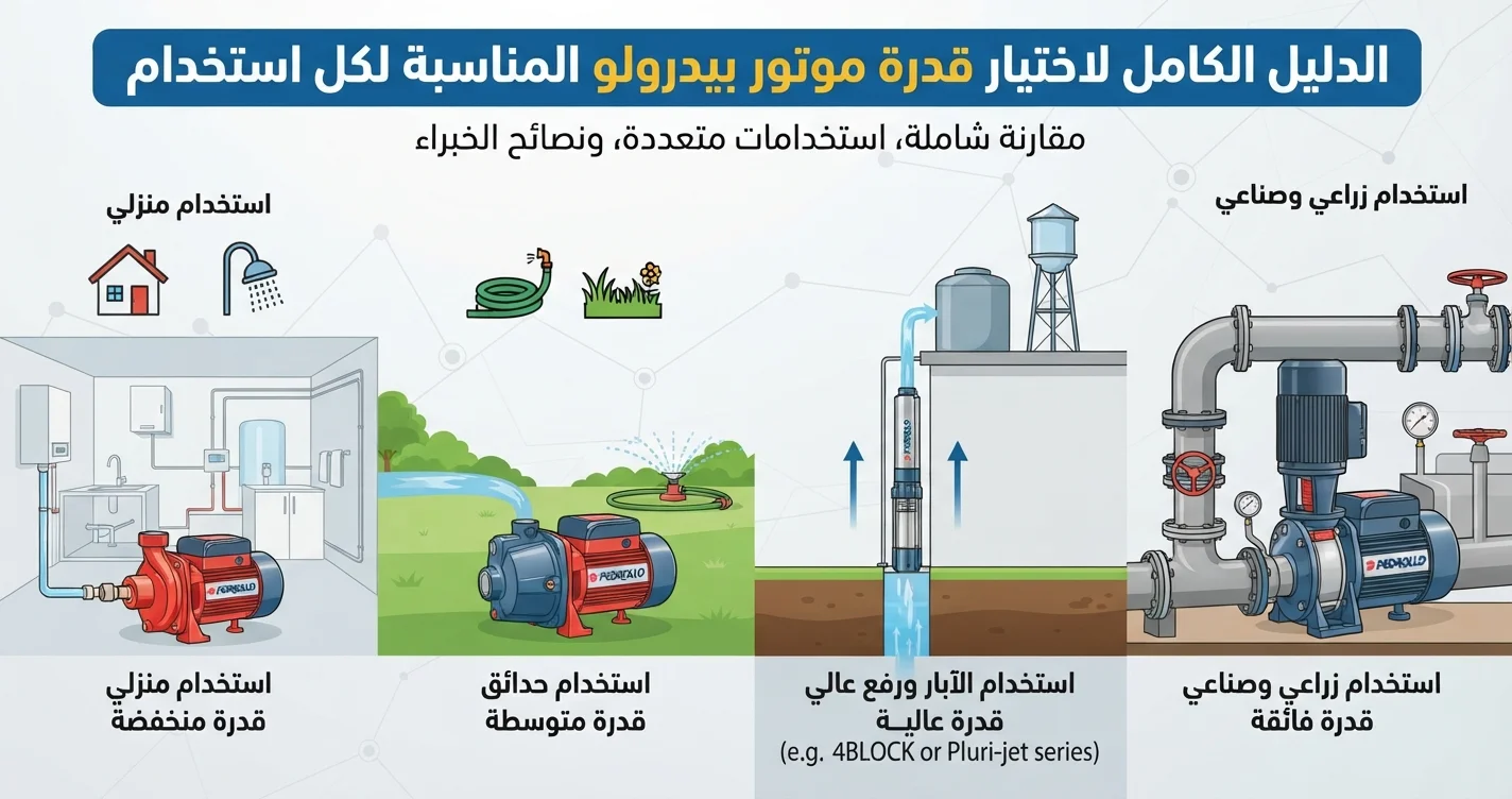 الدليل الكامل لاختيار قدرة موتور بيدرولو المناسبة لكل استخدام